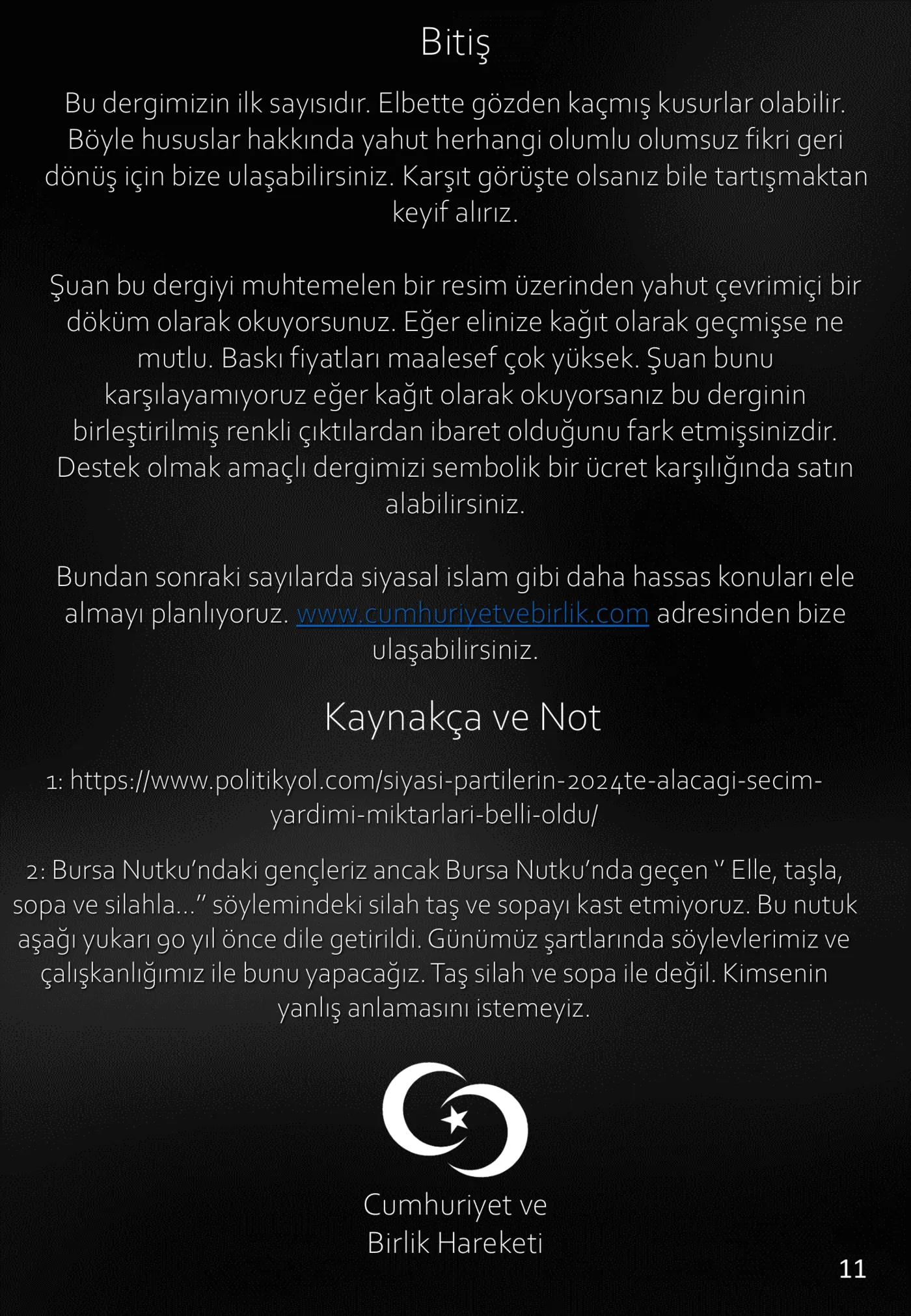 Süngü Dergisi - 1. Sayı, sayfa 11
