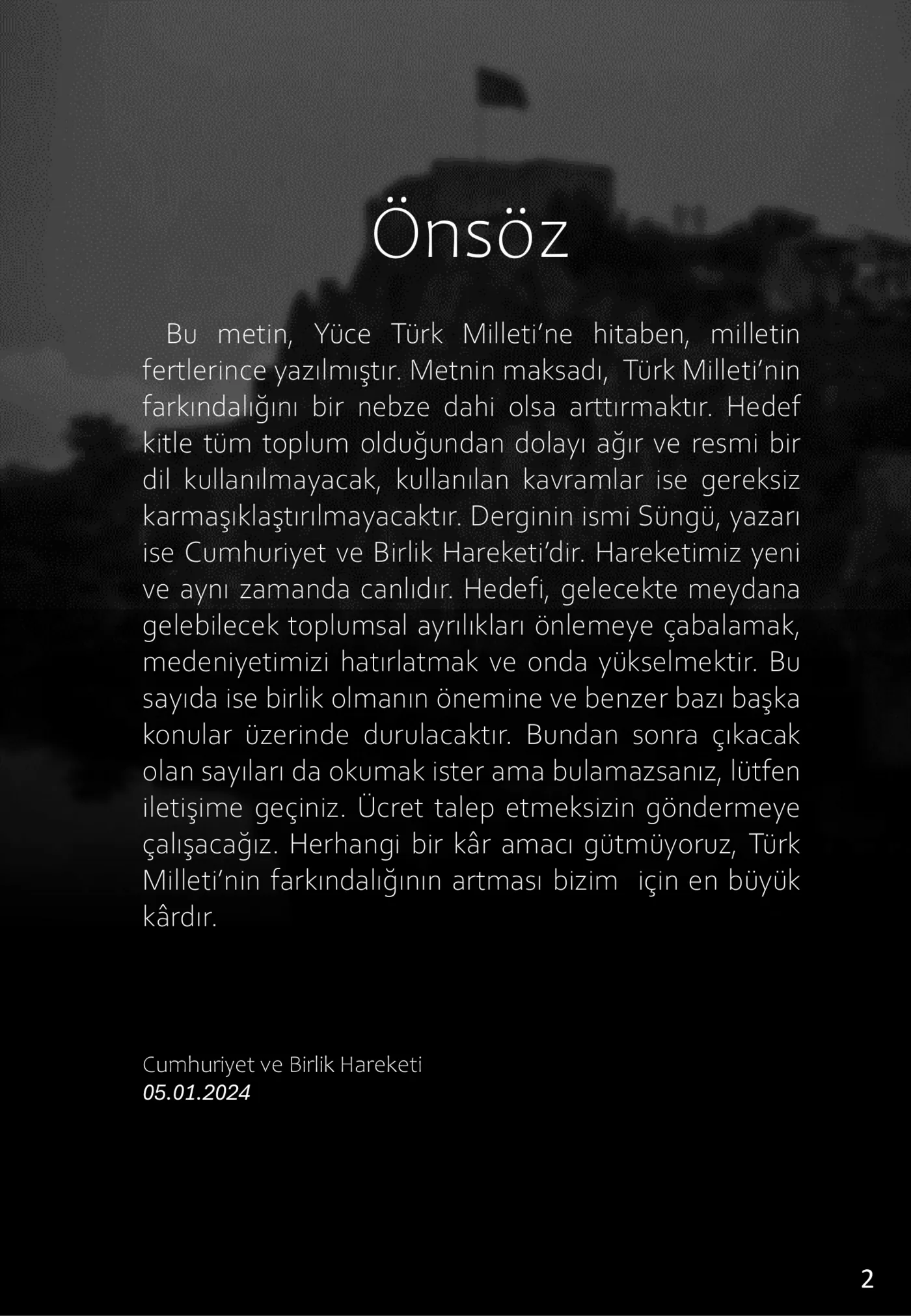 Süngü Dergisi - 1. Sayı, sayfa 2