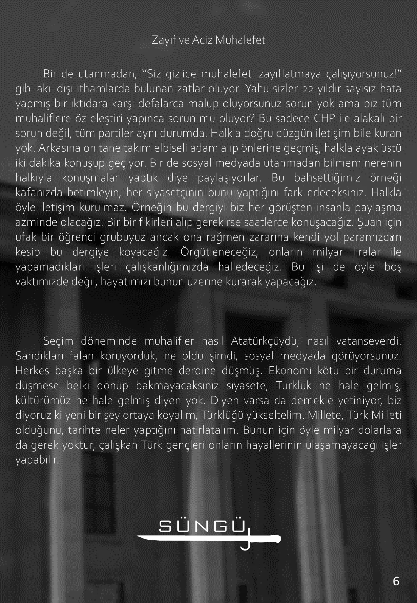 Süngü Dergisi - 1. Sayı, sayfa 6