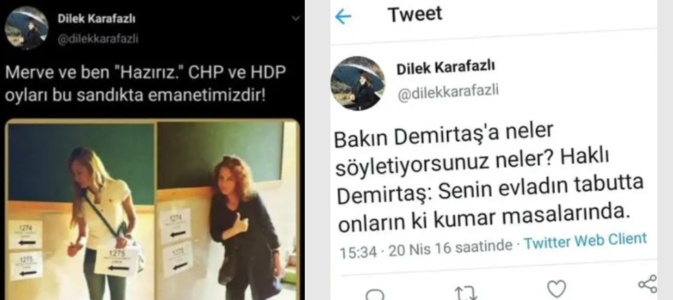 Dilek Karafazlı'nın eski paylaşımlarına ilişkin haber görseli