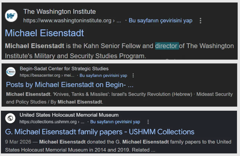 Michael Eisenstadt faaliyetleri