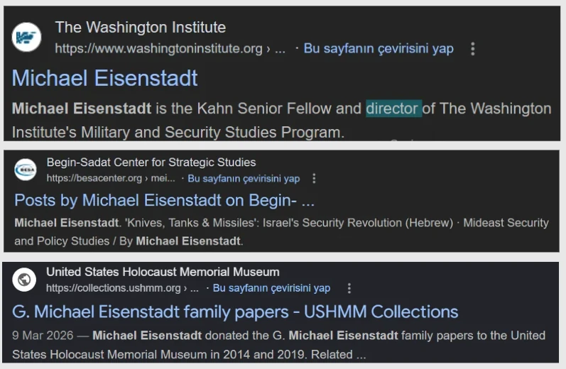 Michael Eisenstadt faaliyetleri