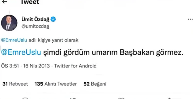 Emre Uslu'nun eski tweeti
