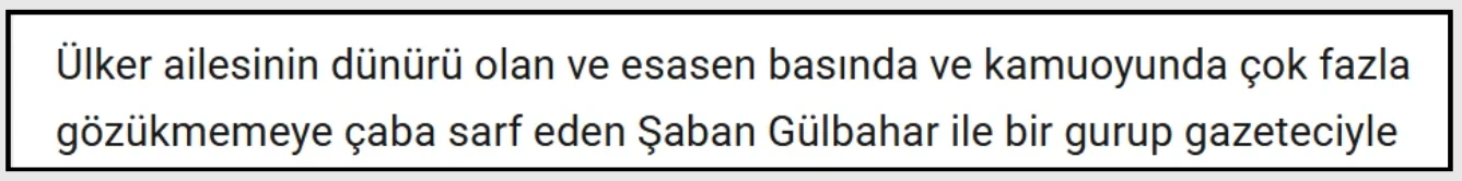 Şaban Gülbahar ve Ülker bağlantısına dair görsel